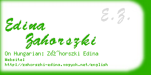 edina zahorszki business card